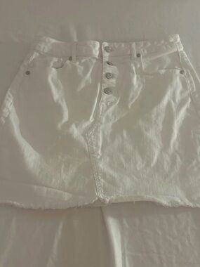 LOFT White Denim Mini Skirt